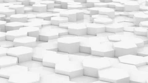 White hexagonal prisms motion background. Infinity seamless loop. Abstract form Stock Footage 219391992