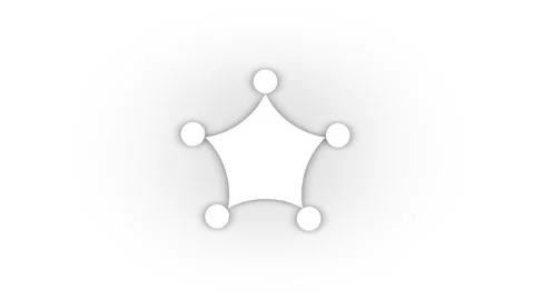 White hexagonal sheriff's star icon with shadow isolated on white background. Stock Footage 203531384