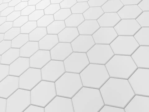 White hexagonal tile Stock Illustration