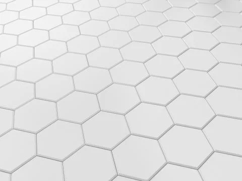 White hexagonal tile Stock Illustration