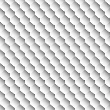 White hexagons honeycomb. Seamless vector pattern. Stock Illustration