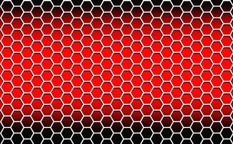 White hexagons on a red background イラスト素材