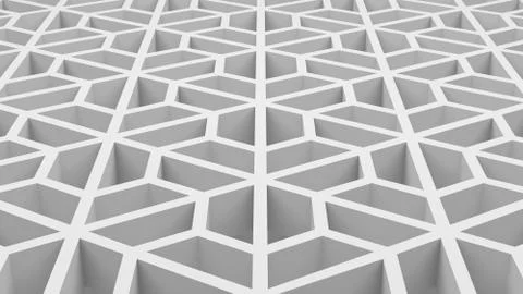 White hexagons shape pattern texture with holes in technology architecture st Stock Illustration