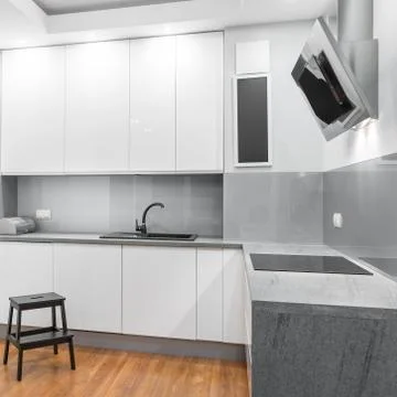 White high-gloss kitchen Stock-Fotos