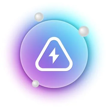 White High voltage icon isolated on white background. Danger symbol. Arrow .. Stock Illustration