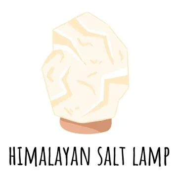 White Himalayan salt lamp. Vector logo template with salt crystal. Relax conc Stock Illustration