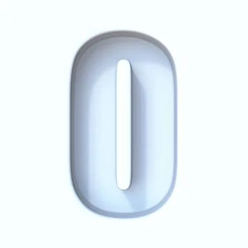 White hole shadow font Number 0 ZERO 3D Illustrazione stock