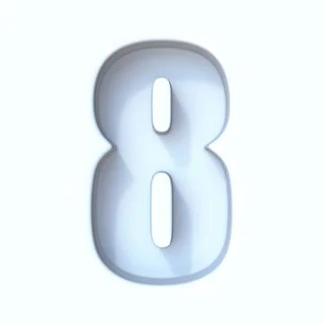 White hole shadow font Number 8 EIGHT 3D Stock Illustration