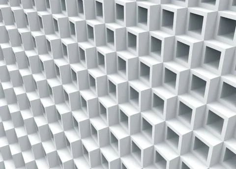 White hollow cube background Stockfoto's