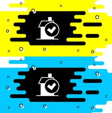 White Home cleaning service concept icon isolated on black background. Building Ilustración de archivo