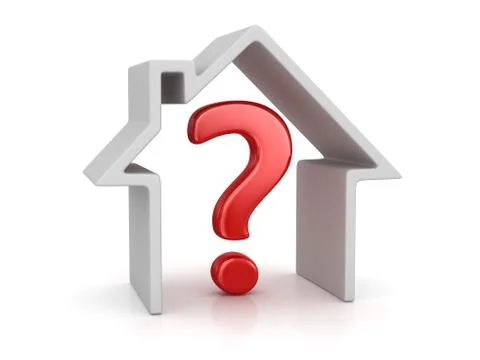 White home with question mark Stock Illustration