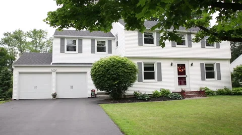 White Home Tilt Up with Tree Video stock 62779176