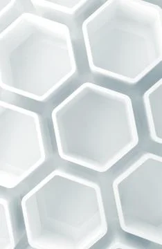 White honeycomb pattern on the wall, 3d Stock Illustration