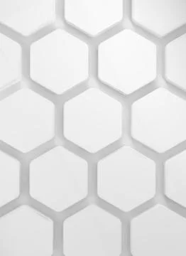 White honeycomb pattern on the wall 3d Stock Illustration