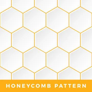 White Honeycomb vector seamless pattern. Vector natural honey background. Illustrazione stock