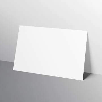 White horizontal a4 size paper mockup template leaned towards wall Stock Illustration