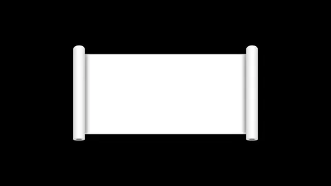 White horizontal paper scroll open and close to left and right animation. 動画素材 335483665