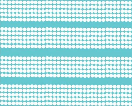 White horizontal pearls patterns on turquoise background Stock Illustration