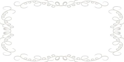 White Horizontal rectangular antique pattern frame Illustrazione stock