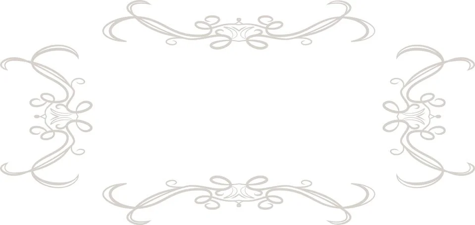 White Horizontal rectangular antique pattern frame 스톡 일러스트