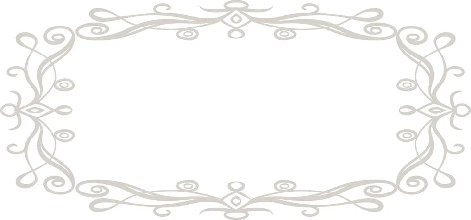 White Horizontal rectangular antique pattern frame Illustrazione stock