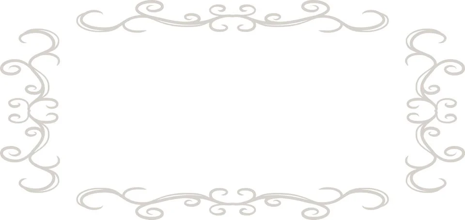 White Horizontal rectangular antique pattern frame Illustrazione stock