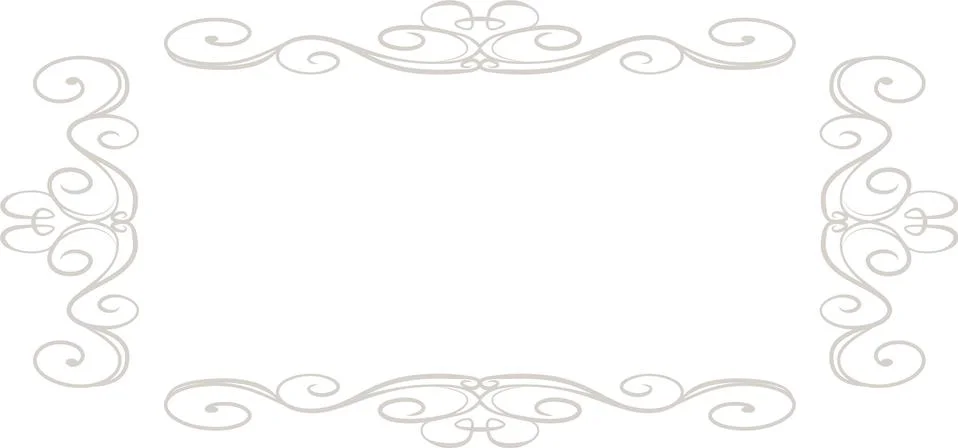White Horizontal rectangular antique pattern frame Stock Illustration