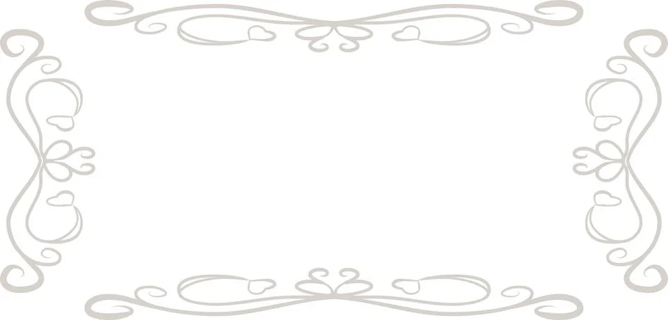 White Horizontal rectangular antique pattern frame Stock Illustration