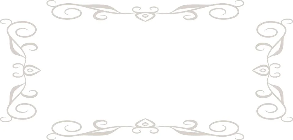 White Horizontal rectangular antique pattern frame Illustrazione stock