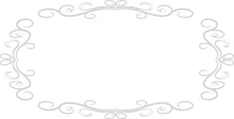 White Horizontal rectangular antique pattern frame Stock Illustration