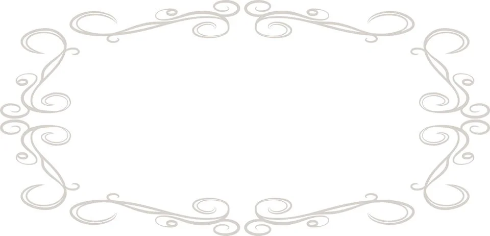 White Horizontal rectangular antique pattern frame Illustrazione stock