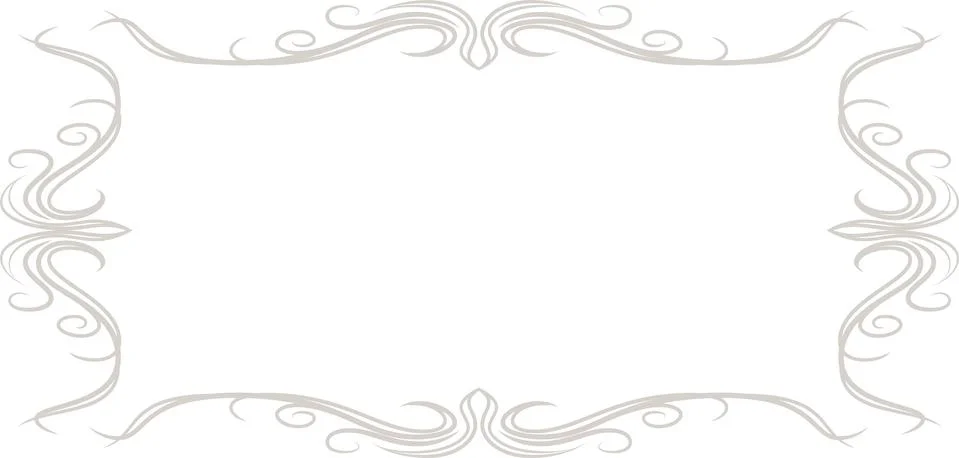 White Horizontal rectangular antique pattern frame Illustrazione stock