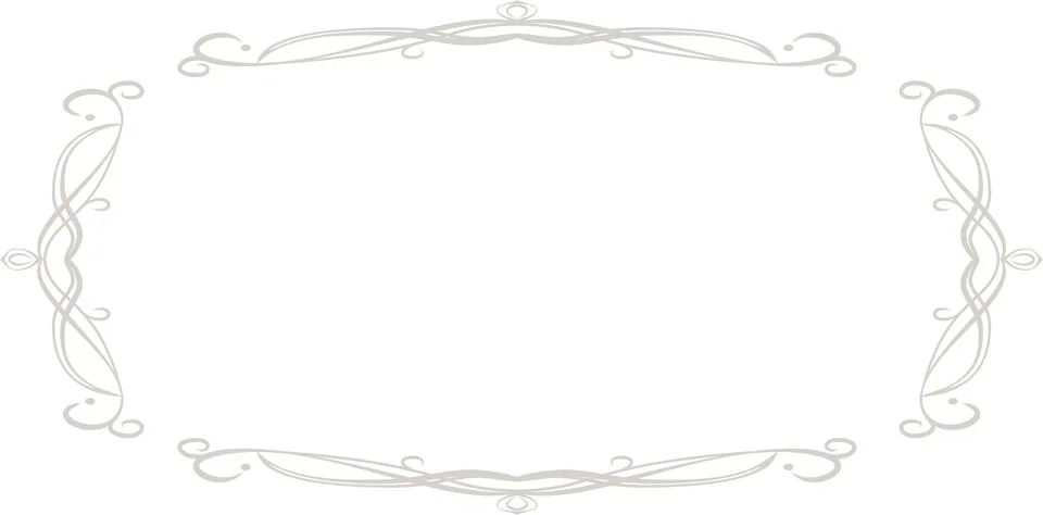 White Horizontal rectangular antique pattern frame Stock Illustration