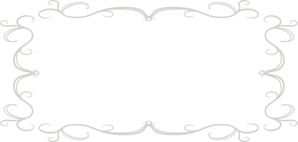 White Horizontal rectangular antique pattern frame Illustrazione stock