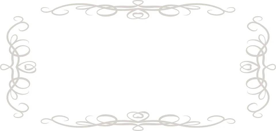 White Horizontal rectangular antique pattern frame Illustrazione stock