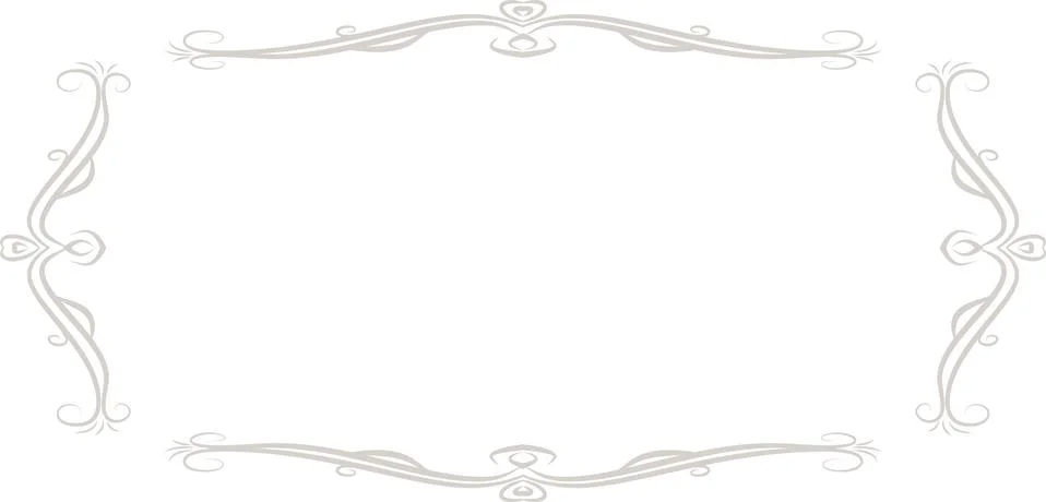 White Horizontal rectangular antique pattern frame Illustrazione stock