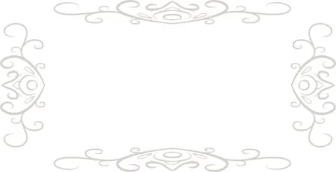 White Horizontal rectangular antique pattern frame イラスト素材