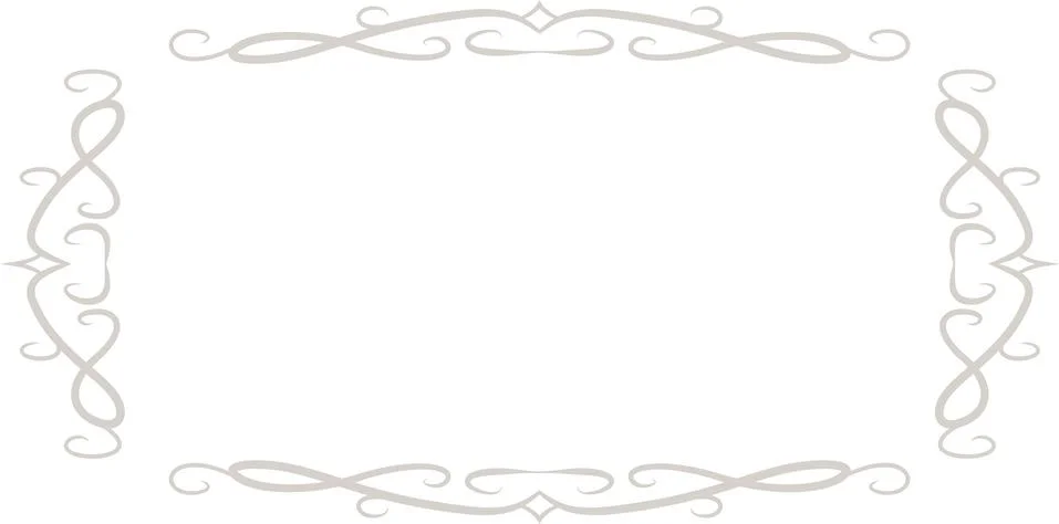 White Horizontal rectangular antique pattern frame Stock Illustration