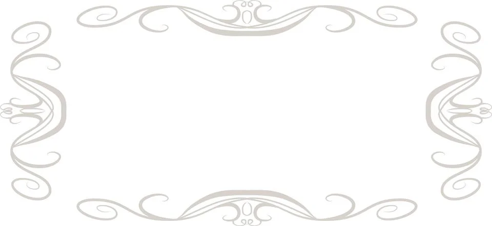 White Horizontal rectangular antique pattern frame Stock Illustration