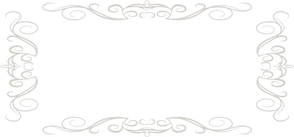 White Horizontal rectangular antique pattern frame Stock Illustration