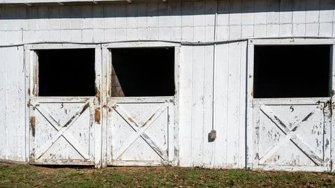 White Horse Barn door Stock Photos
