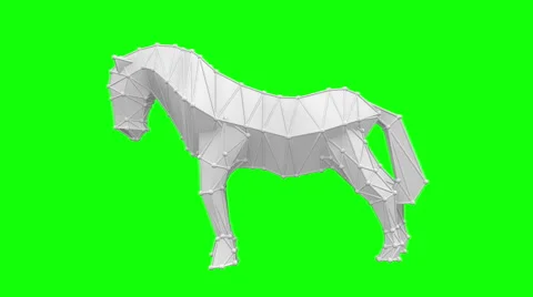 White horse low polygon. 스톡 동영상 42507018