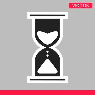 White hourglass loading clock cursor icon sign graphic element flat style design Stock Illustration