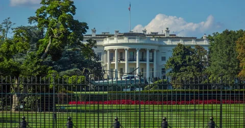 The White House with Air Force 1 Helicopter Stock Footage 40971630