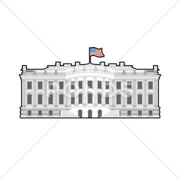 White House America. Residence Of President Usa. Us Government Building. Amer