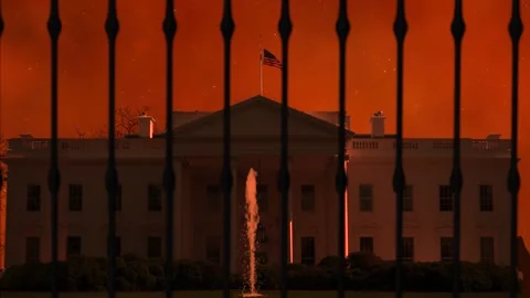 White House Apocalypse Stock Footage 144305678