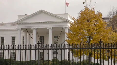The White House, Close Up in Late Fall, Stock Footage 58650623