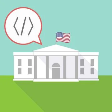 The White House with a code sign Stock Illustration
