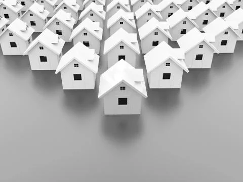 White house concept on black background Stock Illustration