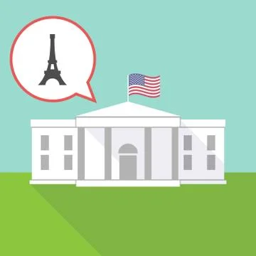 The White House with   the Eiffel tower Stockillustratie